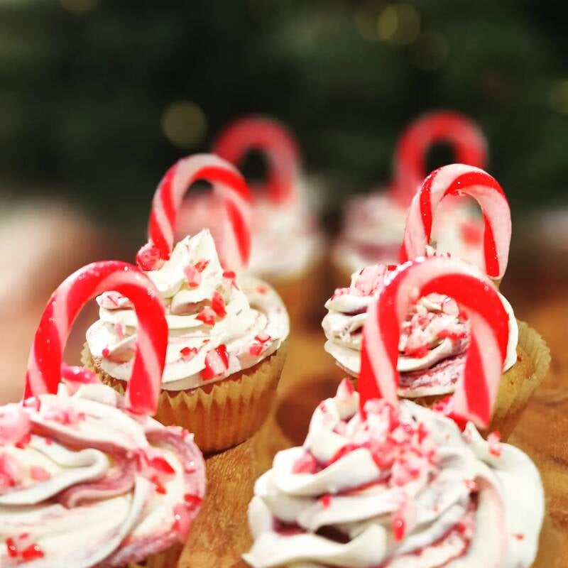 Cupcake - Christmas Candystick (te bestellen vanaf 6 stuks)