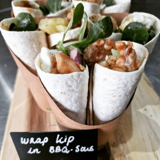 Wrap gebakken kip in BBQ-Saus