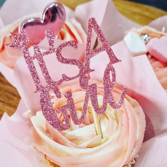 Cupcake - It's a Girl (prijs per stuk, bestellen vanaf 6 stuks)