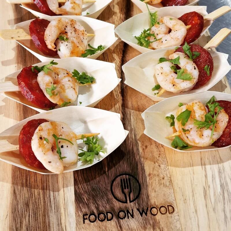 Gamba-spies met chorizo en peterselie