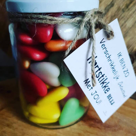 'Een beetje liefde' in glazen pot fullcolour — Afhalen