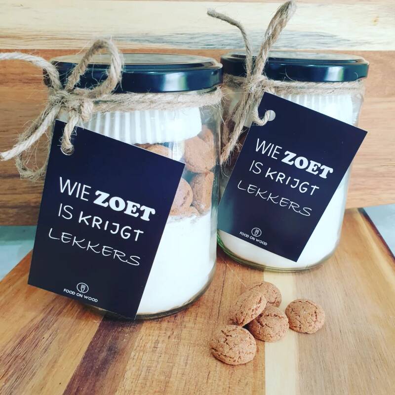Pepernotenmuffinmix in glazen pot (Sinterklaas)